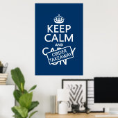Poster Conserver le calme et commander le retrait (dans n (Bureau à domicile)