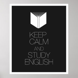 Poster Conserver le calme et étudier l'anglais