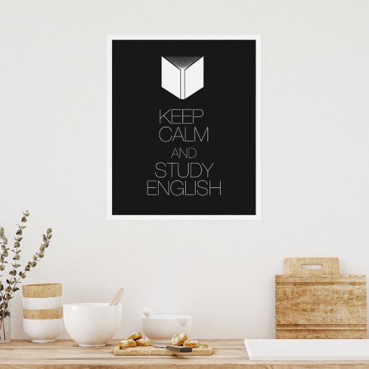 Poster Conserver le calme et étudier l'anglais (Cuisine)