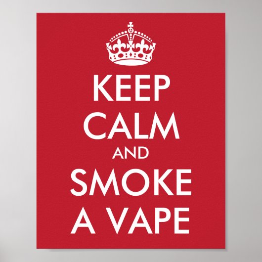 Poster CONSERVER LE CALME et FUMER UN VAPE - Changer d'ar (Devant)