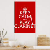 Poster Conserver le calme et jouer Clarinet (toute couleu (Cuisine)