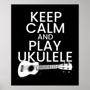 Poster Conserver le calme et jouer Ukulele pour mélomane