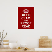 Poster Conserver le calme et la lecture (Cuisine)
