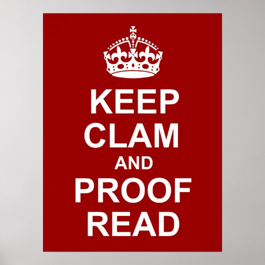 Poster Conserver le calme et la lecture (Devant)