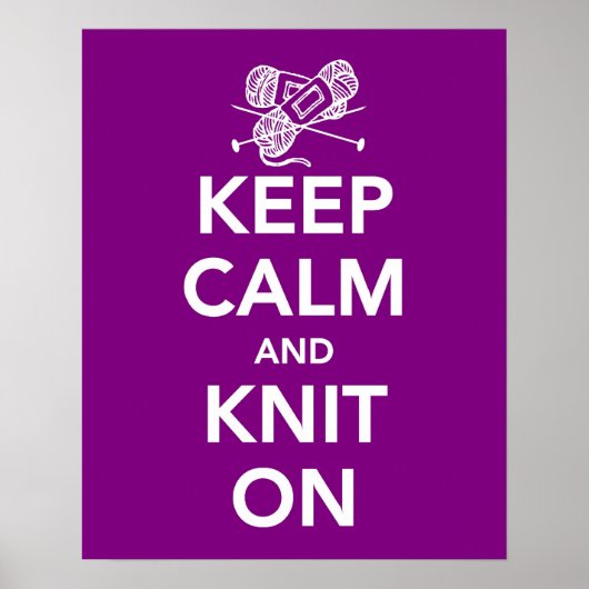 Poster Conserver le calme et le knit sur l'affiche (Devant)