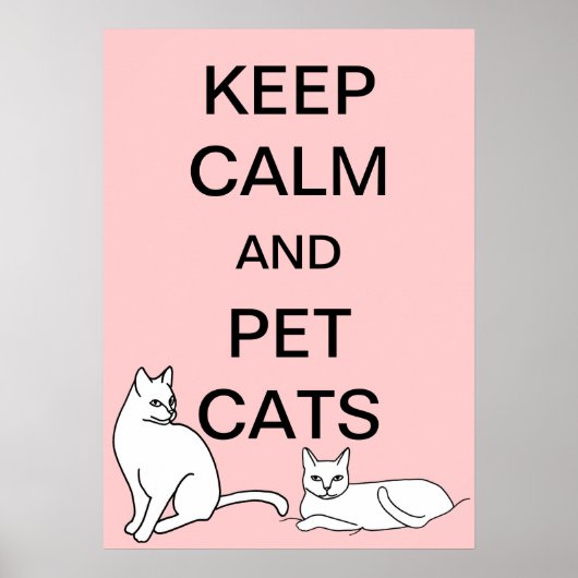 Poster Conserver le calme et les chats pour animaux de co (Devant)
