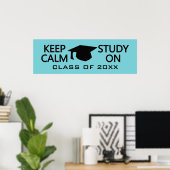 Poster Conserver le calme et l'étude sur l'affiche couleu (Bureau à domicile)