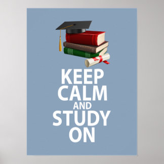 Poster Conserver le calme et l'étude sur l'affiche unique