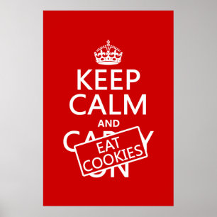 Poster Conserver le calme et manger des cookies