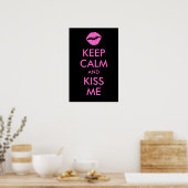 Poster Conserver le calme et m'embrasser Imprimer (Cuisine)