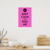 Poster Conserver le calme et m'embrasser Imprimer (Cuisine)