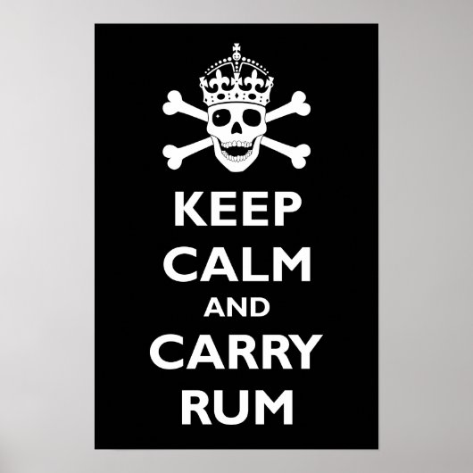 Poster Conserver le calme et porter le rhum (Devant)