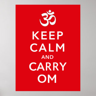 Poster Conserver le calme et porter Om Motivational Moral