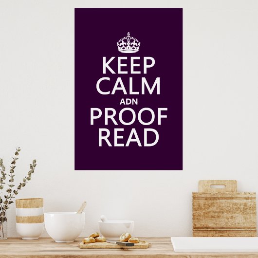 Poster Conserver le calme 'et' Proofread (et) (dans n'imp (Cuisine)