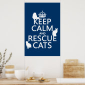 Poster Conserver le calme et Secourir les chats (dans n'i (Cuisine)