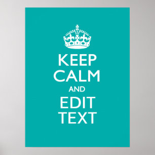 Poster Conserver Le Calme Et Votre Texte Accent Turquoise