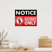 Poster Conserver le personnel autorisé uniquement (Cuisine)