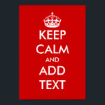 Poster Conserver les signes calmes | Faites votre propre<br><div class="desc">Conserver les signes calmes | Faites votre propre affiche. Personnalisable avec votre texte et couleur arrière - plan. Restez calme et continuez à imprimer la parodie / parodie. Ajoutez une image en option.</div>