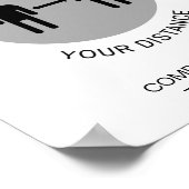 Poster Conservez votre Distance COVID Safety Nom commerci (Coin)