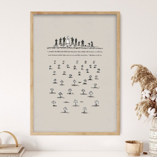 Poster Consider the Lilies, Matthew 6_28, BibleSketches, 