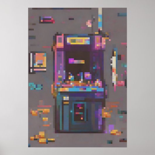 Poster Console de cartouche d'art pixel de salon de jeu r (Devant)