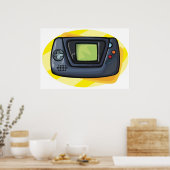 Poster Console de jeu portable rétro des années 90 pour j (Cuisine)