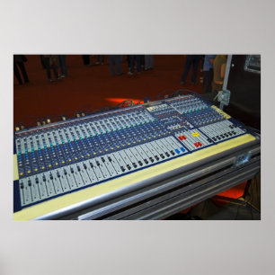 Poster console de mixage audio - carte son