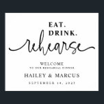 Poster Consommer Boire Répétition Dîner Invitation<br><div class="desc">Ce panneau de dîners de répétition est la meilleure façon d'accueillir famille et amis à votre dîner de répétition!</div>