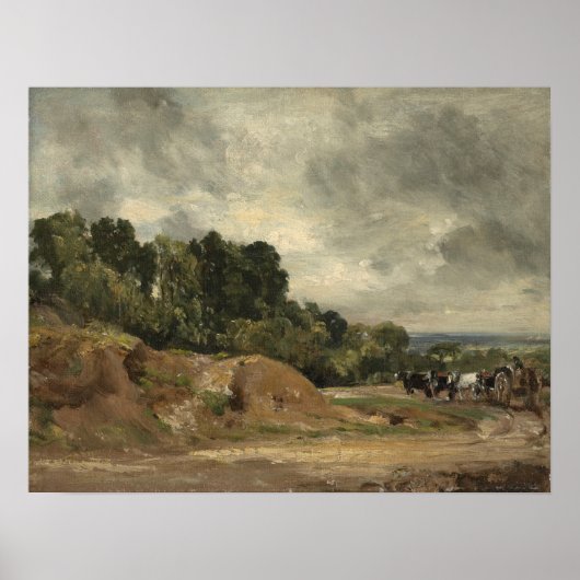 Poster Constable - Bancs de sable et une charrette et des (Devant)