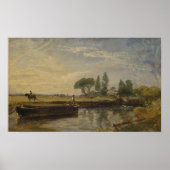 Poster Constable - Barge Below Flatford Lock (Devant)