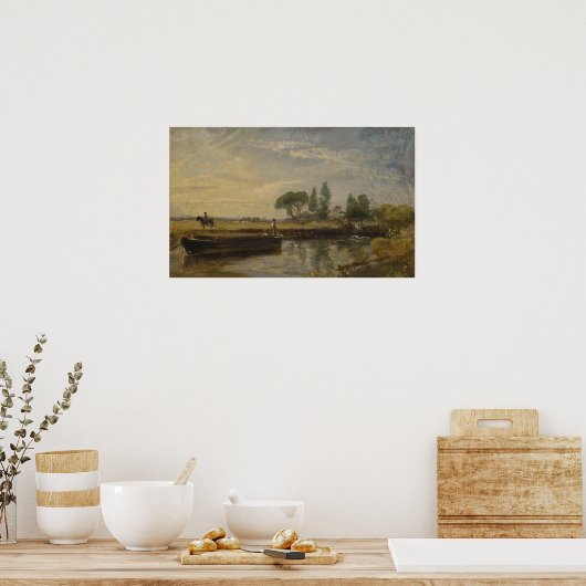 Poster Constable - Barge Below Flatford Lock (Cuisine)