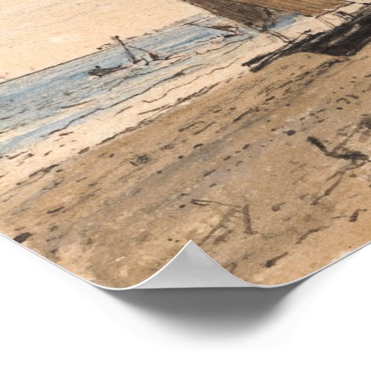 Poster Constable - Brighton Beach Regardant vers l'ouest (Coin)