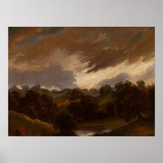 Poster Constable - Ciel orageux à Hampstead (Devant)