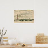 Poster Constable - Une Mer Avec Deux Voiliers (Cuisine)
