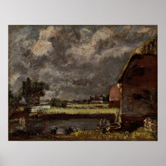 Poster Constable - Une vue sur les rives de la rivière St (Devant)