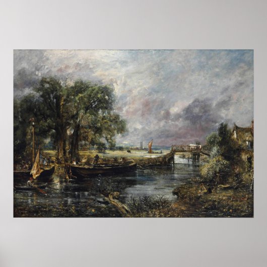 Poster Constable - Vue sur le Stour près de Dedham (Devant)