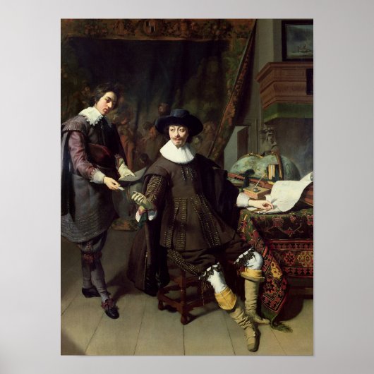 Poster Constantijn Huygens et son greffier, 1627 (Devant)