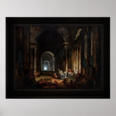 Poster Constatation du Laocoon par Hubert Robert (Devant)
