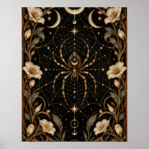 Poster Constellation araignée céleste Toile Halloween