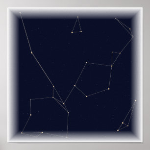 Poster Constellation - Carte du ciel Art nocturne