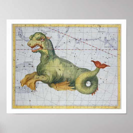 Poster Constellation de Cetus la baleine, de "Atlas Coel (Devant)
