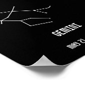Poster Constellation de gemini noir et blanc (Coin)