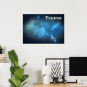 Poster constellation de Taurus (Bureau à domicile)
