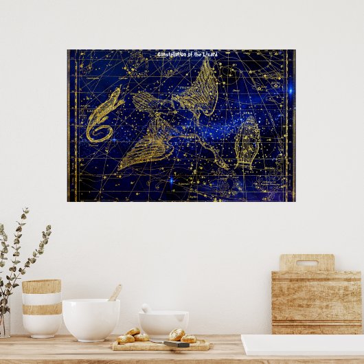 Poster Constellation du Lézard (Cuisine)
