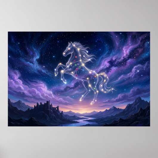 Poster Constellation du Vaillant Cheval (Devant)