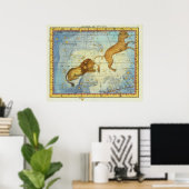 Poster Constellation Lion Vintage (Bureau à domicile)