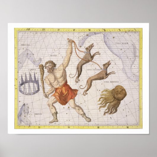 Poster Constellation of Bootes, plate 20 from 'Atlas Coel (Devant)