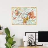Poster Constellations vintages des cartes célestes (Bureau à domicile)
