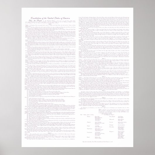 Poster Constitution américaine Typescript parchemin, Mauv (Devant)
