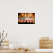 Poster Constitution des États-Unis avec drapeau et feux d (Cuisine)